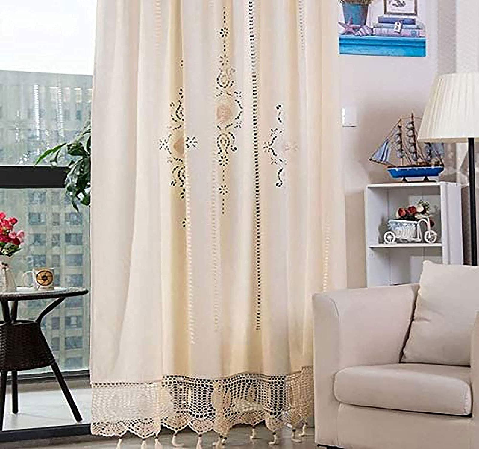 アンティーク　ヴィンテージ　テーブルクロス　カーテン　リネン　クロシェ編み鍵あみ アンティーク ヴィンテージ テーブルクロス カーテン リネン クロシェ